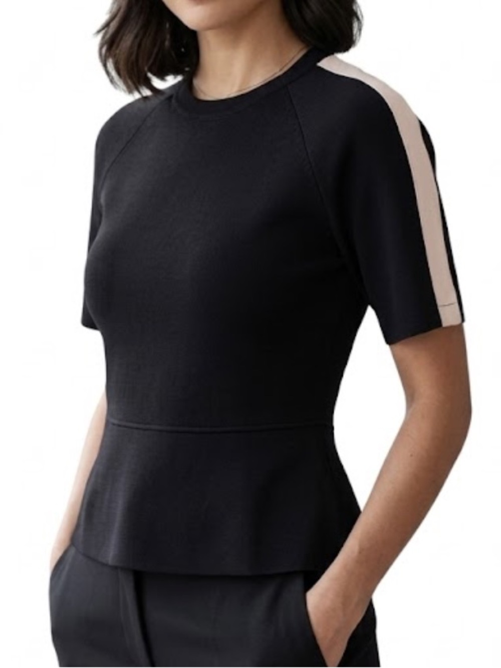 Dion Lee black shirt sleeved top size 6